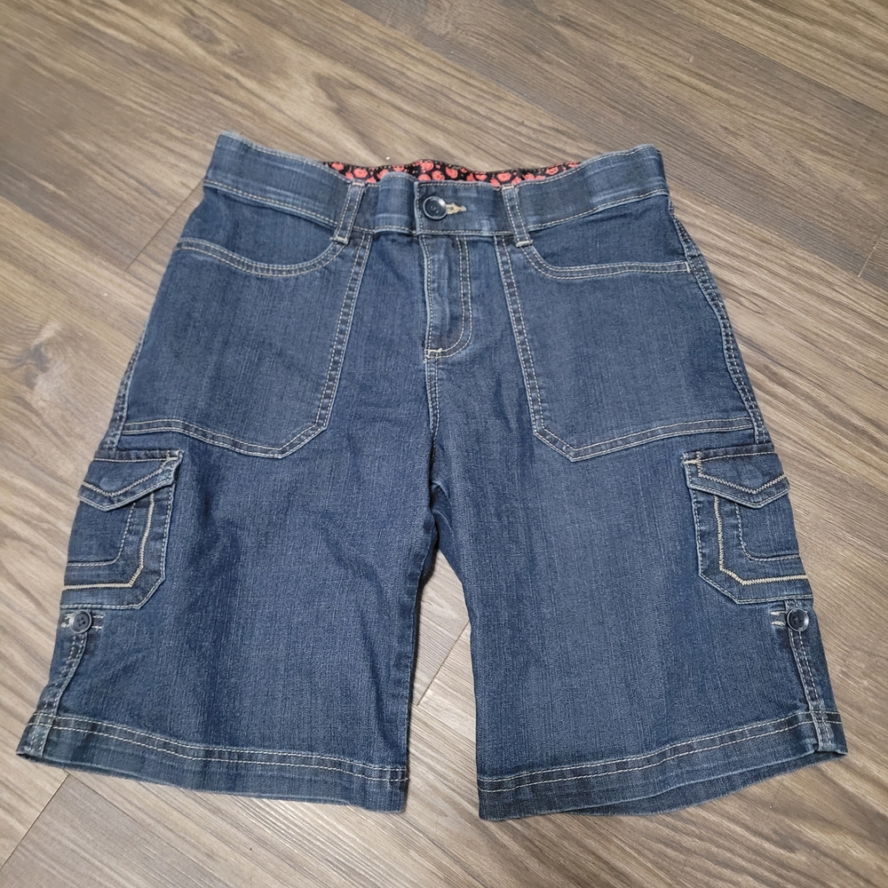 Womens Blue Denim Cargo Shorts Size 6 Jortz Y2K Jean